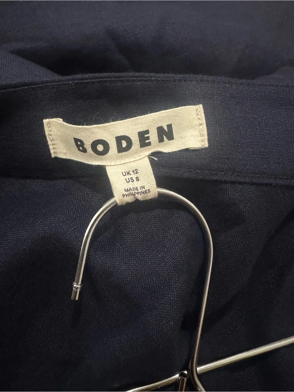 Boden Linen Skirt in Navy Blue size 8